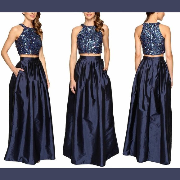 NWT $299‎ Adrianna Papell Embellished Two-Piece Ballgown [Size 2 ] - Picture 1 of 12
